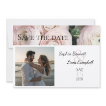 Modern Blush Pink Fotovorlage Save the Date