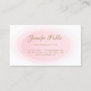 Modern Blush Pink Gold Elegant einfach designt Visitenkarte