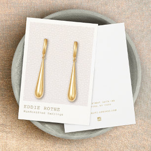 Modern Blush Pink Leather Earring Display Holder Visitenkarte