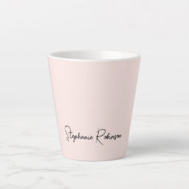Modern Blush Pink Monogram Name Typografy Milchtasse