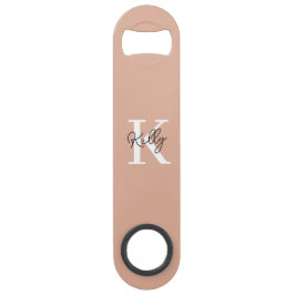 Modern Blush Pink Monogram Script Speed Flaschenöffner