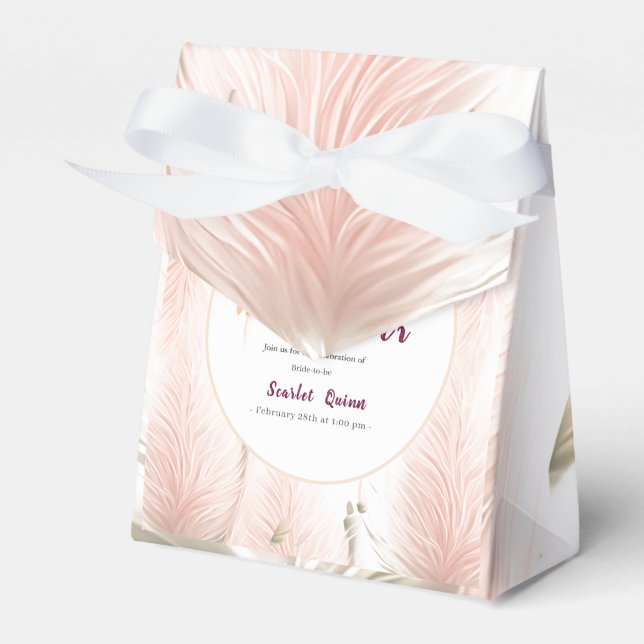 Modern blush pink pampas grass bridal shower geschenkschachtel (Vorderseite)