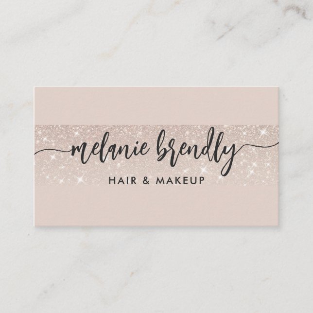 Modern Blush Pink Rose Gold Glitzer Business Card Visitenkarte (Vorderseite)