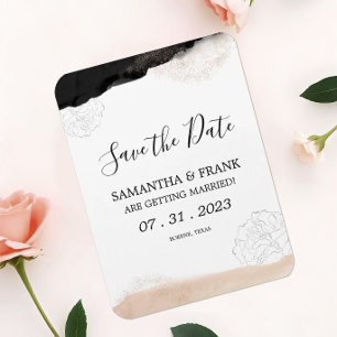 Modern Blush Pink Save the Date Magnet