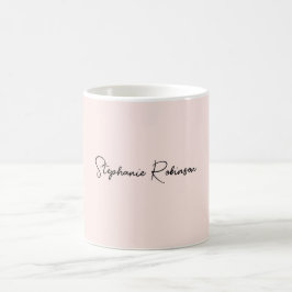 Modern Blush Pink Stilvolle Monogram Name Script Kaffeetasse