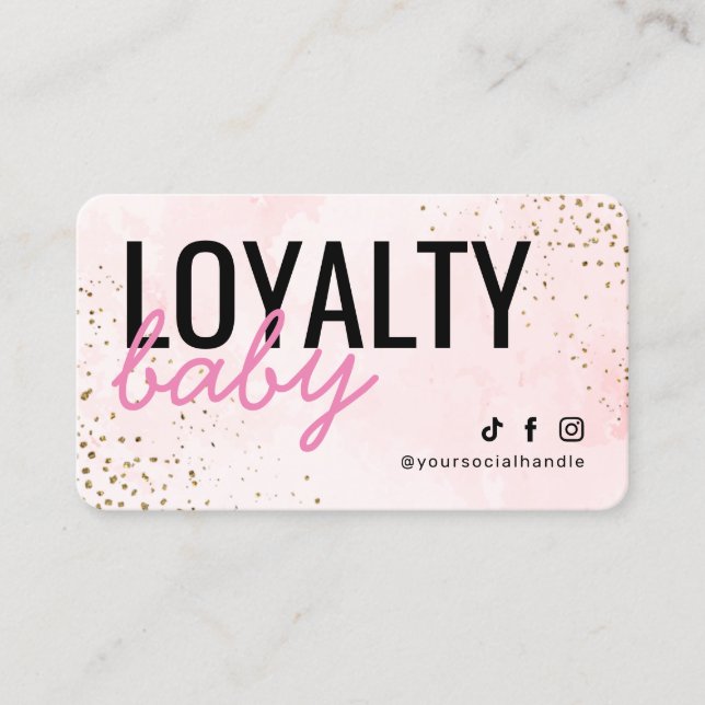 Modern Blush Rose Gold Loyalty Card Visitenkarte (Vorderseite)