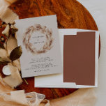 Modern bohemian natural pampas grass wedding invit einladung<br><div class="desc">Modern bohemian natural pampas grass wedding invitation. Stunning elegant script text and on trend botanical foliage. On trend rust terracotta backer color.</div>