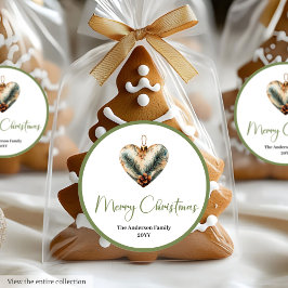 Modern Bohemian Watercolor Christmas Favor Sticker