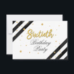 Modern Boho 60. Geburtstag Einladung<br><div class="desc">Moderne Schwarz-weiße 60. Geburtstagsparty Einladung. Senden Sie die Einladungen für das bevorstehende Meilenstein-Party mit unserer 60. Geburtstagsfeier Elegant Schwarz-weiß Stripe Einladung. Mit wunderschöner botanischer Aquarellblüte. Personalisieren Sie diese Karte vollständig mit den Party-Details, indem Sie auf die Schaltfläche Anpassen, um den Stil und die Platzierung des Textes weiter zu ordnen und...</div>