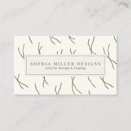 Modern Boho Abstract Lines Designer | Cream White Visitenkarte