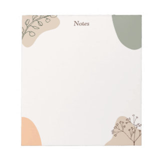 Modern Boho Abstrakt Botanische Linie Art Pastell  Notizblock
