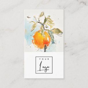 Modern Boho Abstrakt Sketchy Orange Garden Logo Visitenkarte