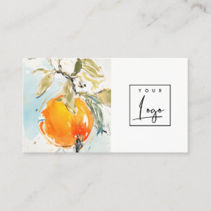 Modern Boho Abstrakt Sketchy Orange Garden Logo Visitenkarte