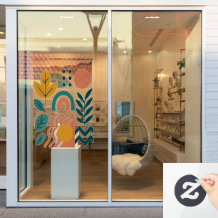 Modern Boho Abstrakte Natur Fensteraufkleber