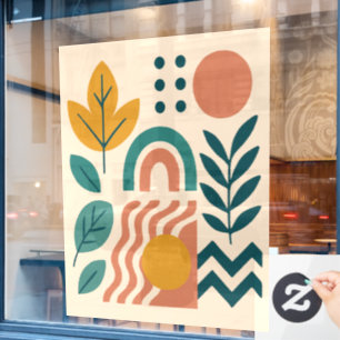 Modern Boho Abstrakte Natur Fensteraufkleber