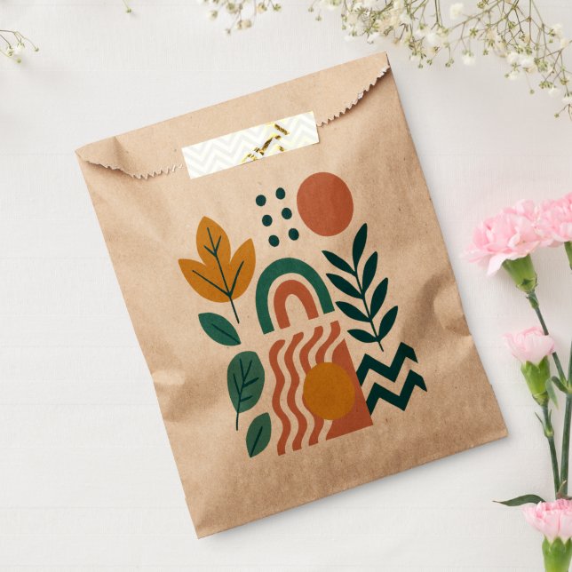 Modern Boho Abstrakte Natur Geschenktütchen (Versiegelt)