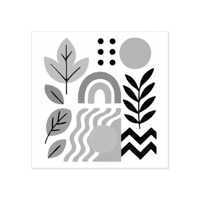 Modern Boho Abstrakte Natur Gummistempel (Prägung)