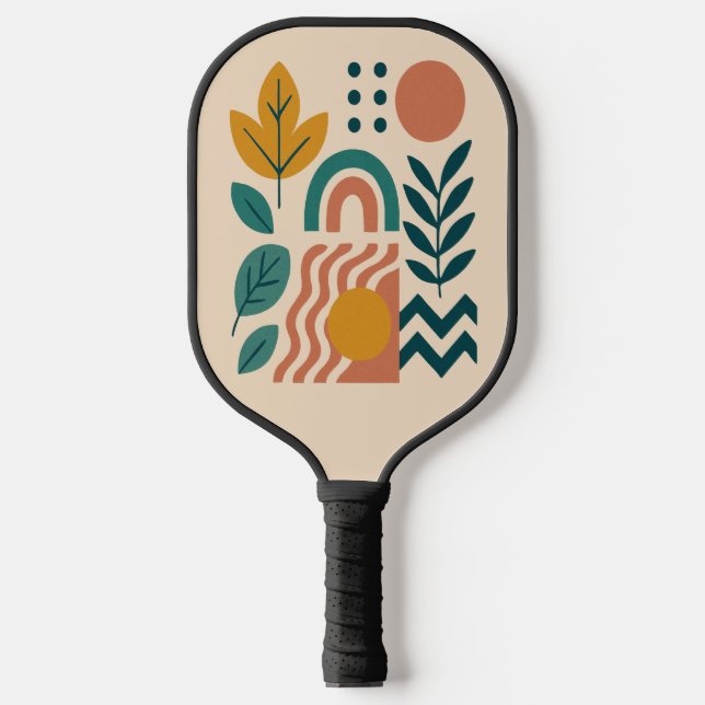 Modern Boho Abstrakte Natur Pickleball Schläger (Vorderseite)