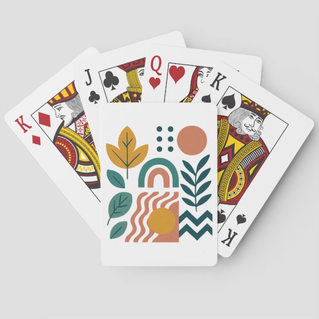 Modern Boho Abstrakte Natur Spielkarten (Rückseite)