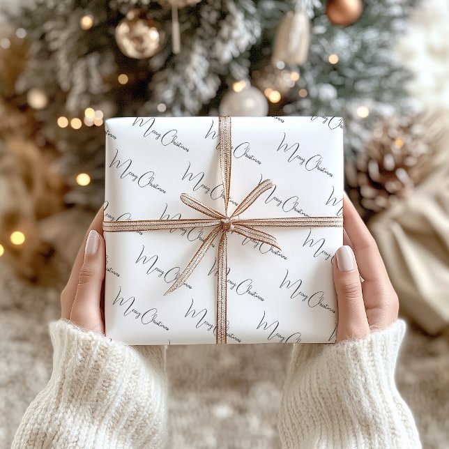Modern Boho Anpassbare Skriptschrift Weihnachten Geschenkpapier Set (Von Creator hochgeladen)