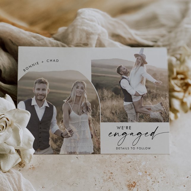 Modern Boho Arch 3 Foto Verlobung Ankündigung (Von Creator hochgeladen)