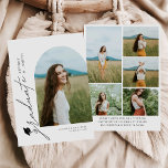 Modern Boho Arch 6 Photos Graduation Announcement Einladung<br><div class="desc">Introducing our Modern Boho Arch 6 Photos Graduation Announcement! Celebrate your academic achievement with a touch of bohemian flair. This announcement features a stylish plaid design in modern hues, perfect for adding a trendy twist to your graduation announcement. With space for four cherished photos from your journey, this announcement allows...</div>