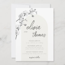 Modern Boho Arch Calligraphy Orchids Ivory Wedding