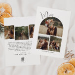 Modern Boho Arch Merry Six Foto Weihnachten<br><div class="desc">Feiern Sie die Freude der Saison mit diesem modernen Boho-Bogen Merry sechs Foto Weihnachtskarte. Das einzigartige und chic bearbeitbare Skript schafft eine Touch von Charme und Individualität. Das schlichte, elegante Schwarz-Weiß-Design mit einem klassischen böhmischen Bogen erinnert an ein skurriles Winterambiente. Der minimale und zarte festliche Schriftart verleiht Kreativität und Charme....</div>