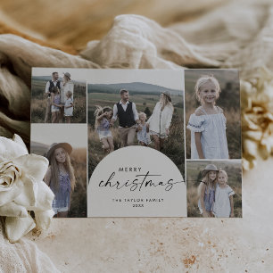 Modern Boho Arch Multi Foto Frohe Weihnachten