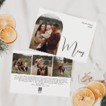 Modern Boho Arch Oh Merry Vier Foto Feiertagskarte<br><div class="desc">Feiern Sie mit diesem modernen Boho-Bogen die Freude an der Saison mit vier Fotos Urlaubskarte. Das einzigartige und chic bearbeitbare Skript schafft eine Touch von Charme und Individualität. Das schlichte, elegante Schwarz-Weiß-Design mit einem klassischen böhmischen Bogen erinnert an ein skurriles Winterambiente. Der minimale und zarte festliche Schriftart verleiht Kreativität und...</div>