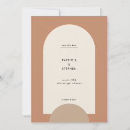 Modern Boho Arch Wüste Terracotta Sand Save The Date