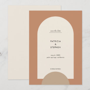 Modern Boho Arch Wüste Terracotta Sand Save The Date