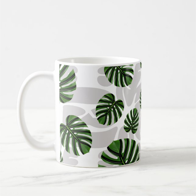 Modern Boho Botanical Leaves Pattern Kaffeetasse (Links)