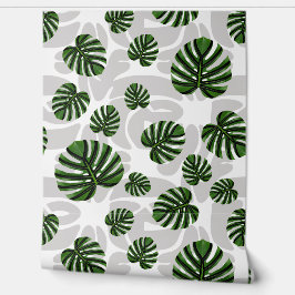 Modern Boho Botanical Leaves Pattern Tapete