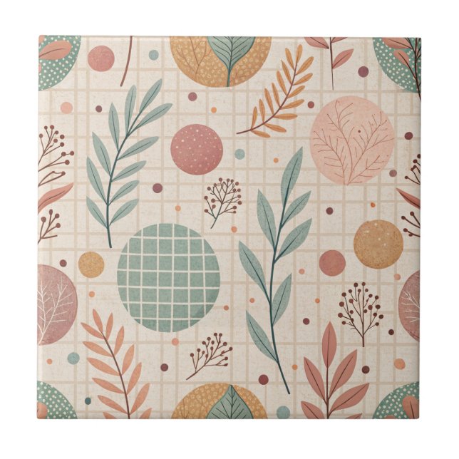Modern Boho Botanisch | Minimalistisch & Geometris Fliese (Vorderseite)