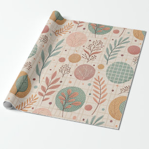 Modern Boho Botanisch Minimalistisch & Geometris Geschenkpapier
