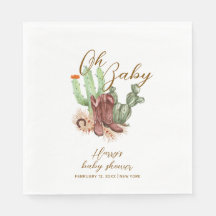 Modern Boho Cactus Cowboy Shoes Baby Shoes Dusche