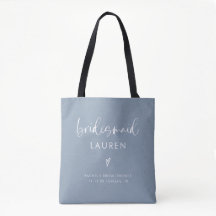 Modern Boho Calligraphy Dusty Blue Bridesmaid