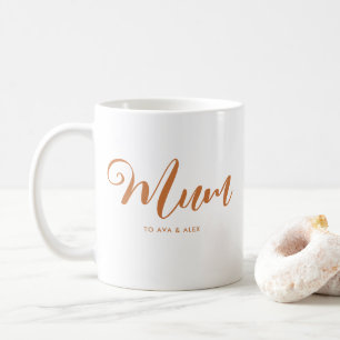 Modern Boho Chic mit Namen Mutter Day Mum Kaffeetasse