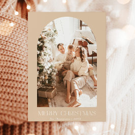 Modern Boho Christmas Card | Terracotta-Fotokarte Einladung