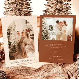 Modern Boho Christmas Card | Terracotta-Fotokarte Einladung