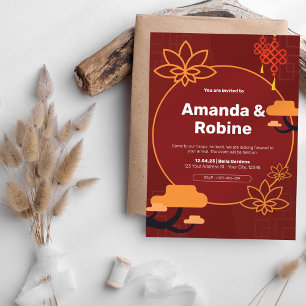 Modern Boho Circle Wedding Einladung