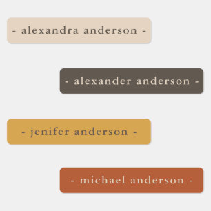 Modern Boho Color Pallet Wecksicherer Name Etiketten