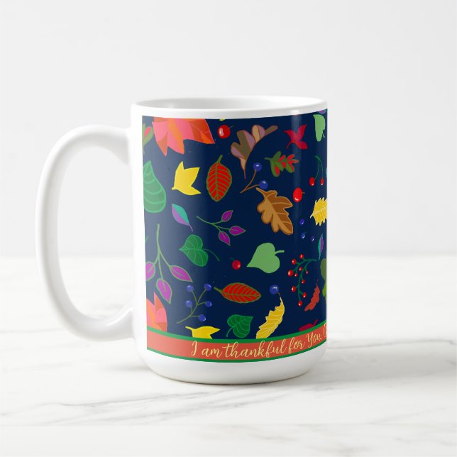 Modern Boho dankbar für Sie Herbstlaube nach Maß Kaffeetasse (Links)