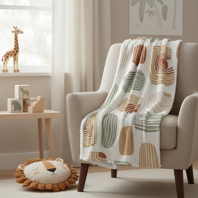 Modern Boho Earth Tones Abstract ID1273 Fleecedecke (Von Creator hochgeladen)