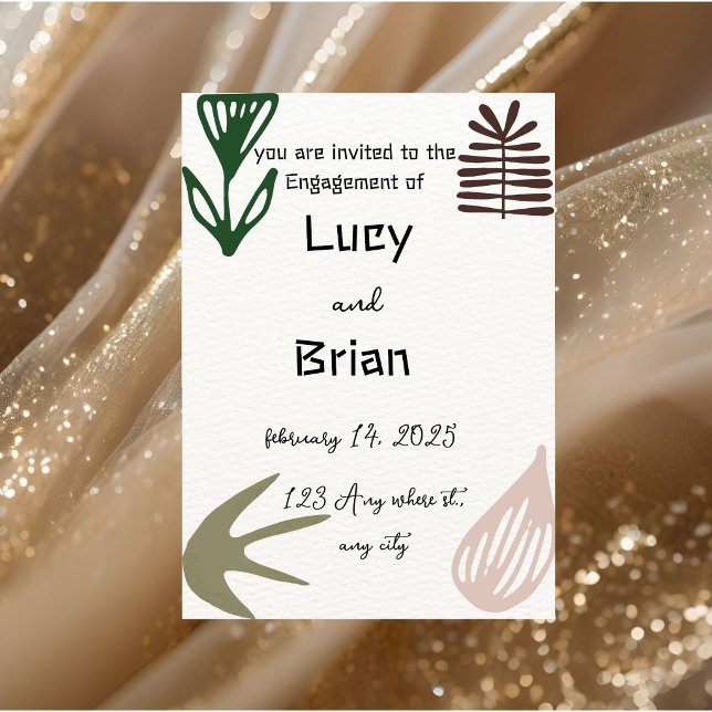 Modern Boho Engagement Invitation PRINTED | Plam Einladung (Von Creator hochgeladen)