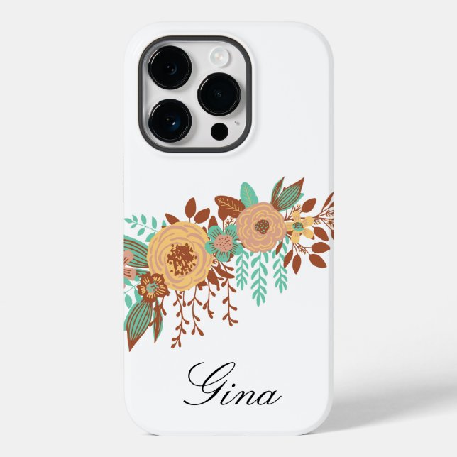 Modern Boho Floral Case-Mate iPhone 14 Pro Hülle (Rückseite)