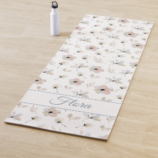 Modern Boho Floral Customizable Yoga Mat Yogamatte