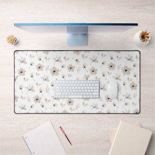 Modern Boho Floral Design Desk Mat Schreibtischunterlage