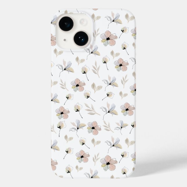 Modern Boho Floral Design iPhone Case (Rückseite)
